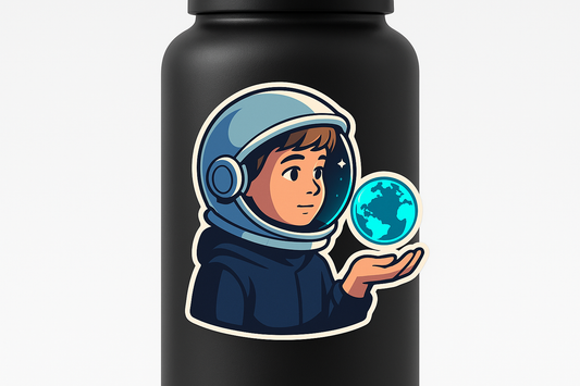 Astronaut Helmet Kid Sticker Decal Vinyl Laptop Car Window Bumper AUTO Water Bottle Helmets Waterproof Space Adventure