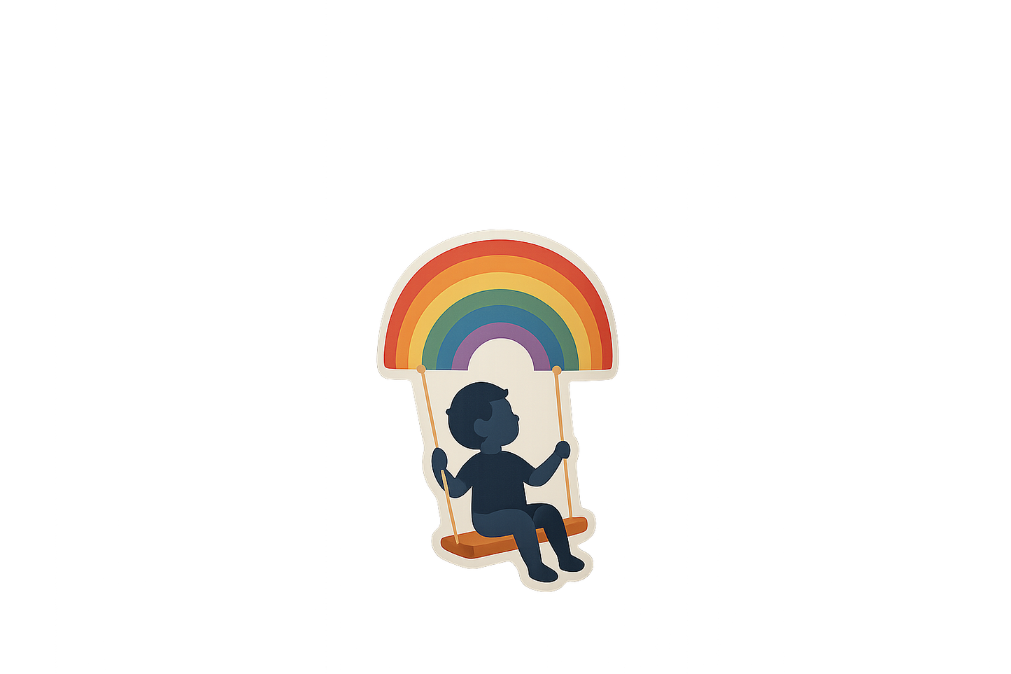 Rainbow Arc Child Sticker Decal Vinyl Laptop Car Window Bumper AUTO Water Bottle Helmets Waterproof Swing Scene