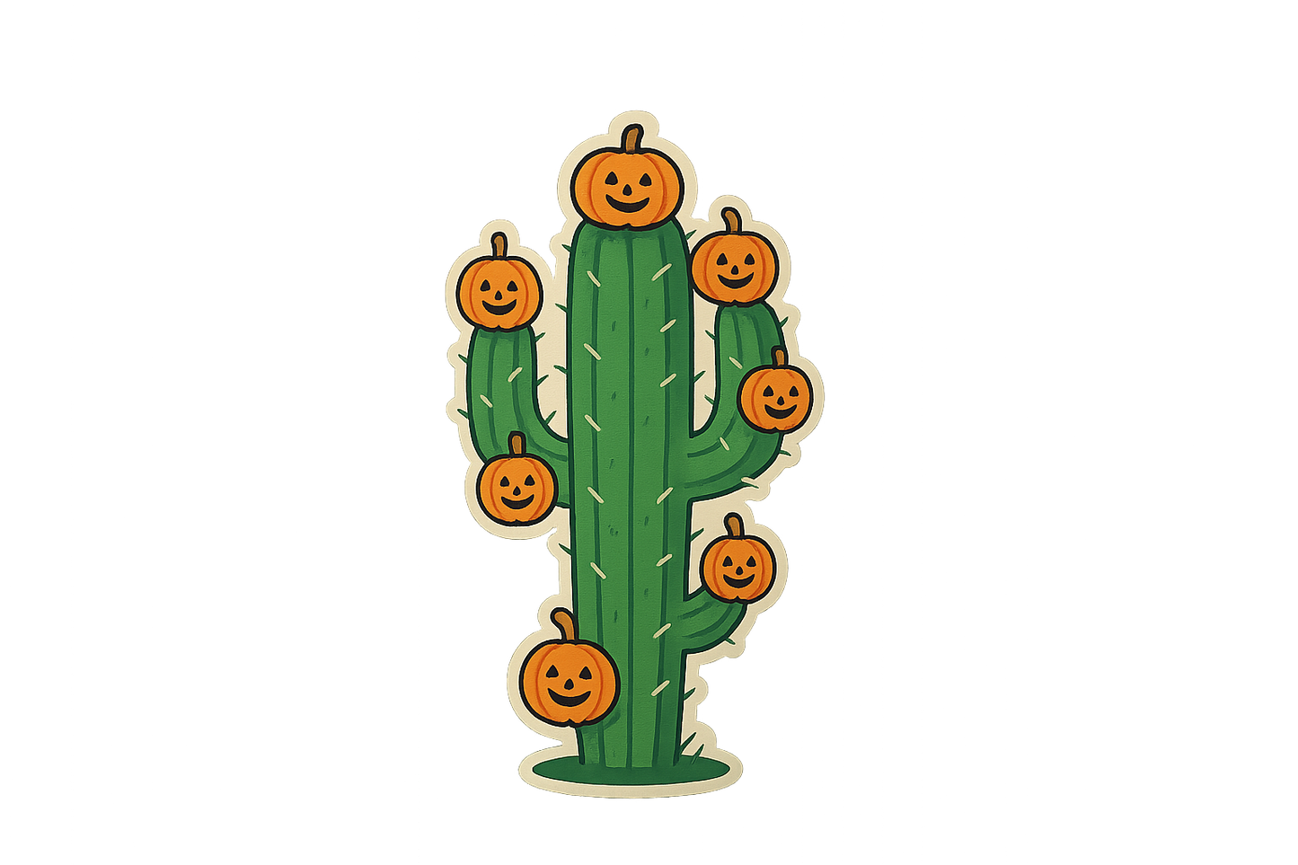 Cactus Halloween Sticker Decal Vinyl Laptop Car Window Bumper AUTO Water Bottle Helmets Waterproof Pumpkins Spikes