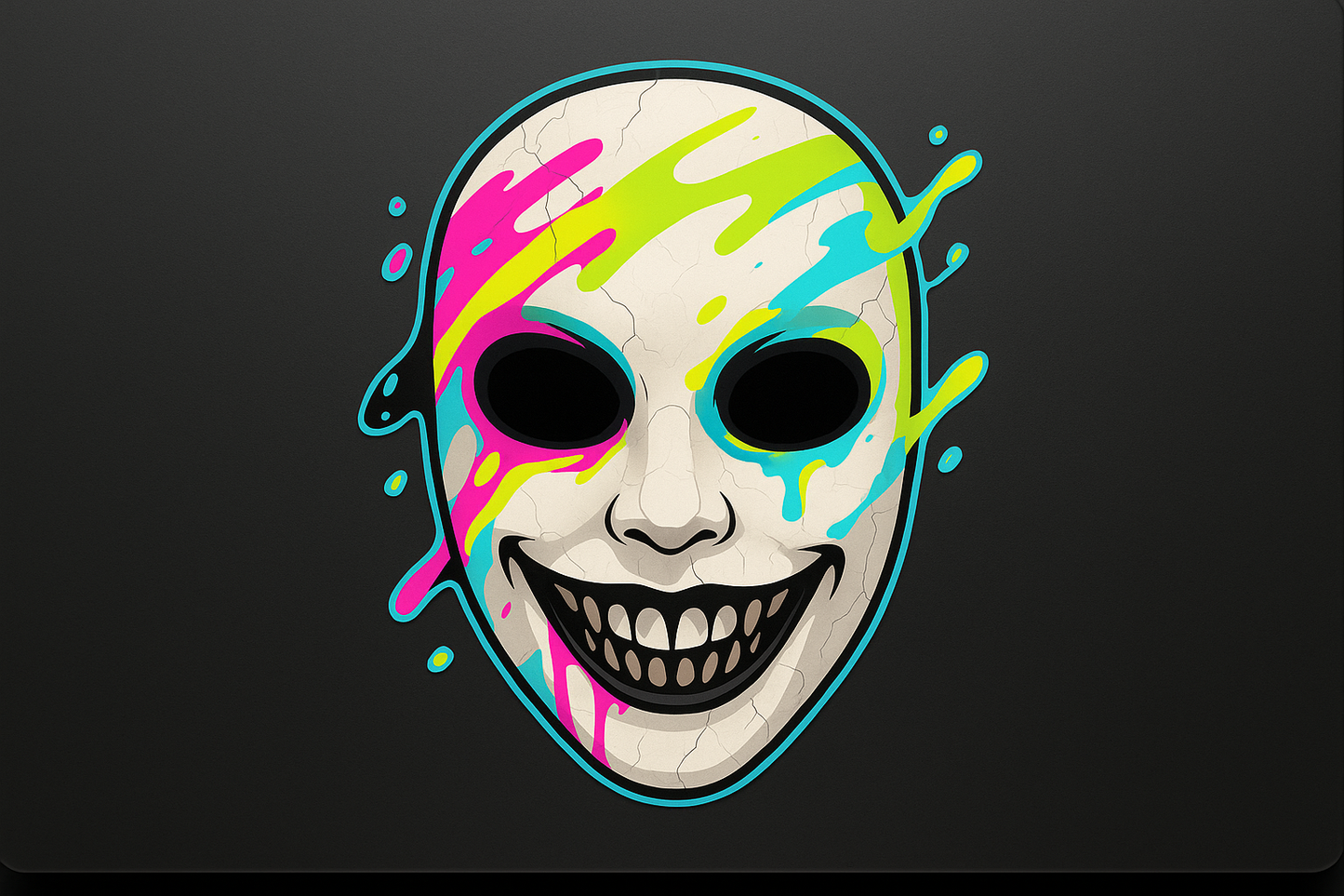 Creepy Carnival Mask Neon Paint Sticker Decal Vinyl Laptop Car Window Bumper AUTO Water Bottle Helmets Waterproof