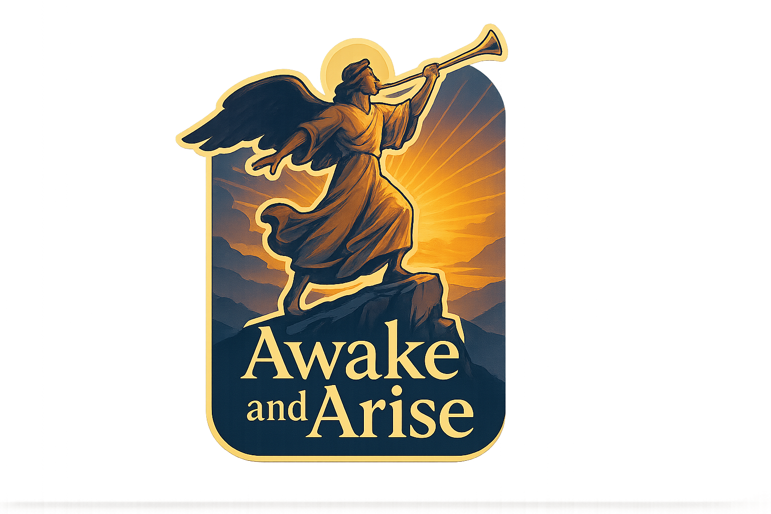 Archangel Gabriel Sticker Decal Vinyl Laptop Car Window Bumper AUTO Water Bottle Helmets Waterproof Mountain Sunrise