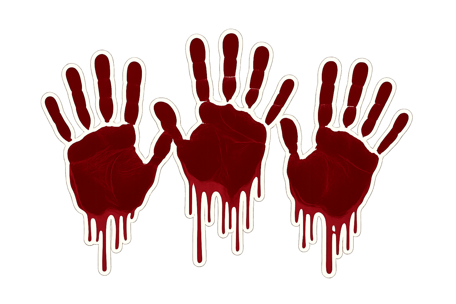 Bloody Handprints Sticker Decal Vinyl Laptop Car Window Bumper AUTO Water Bottle Helmets Waterproof Horror