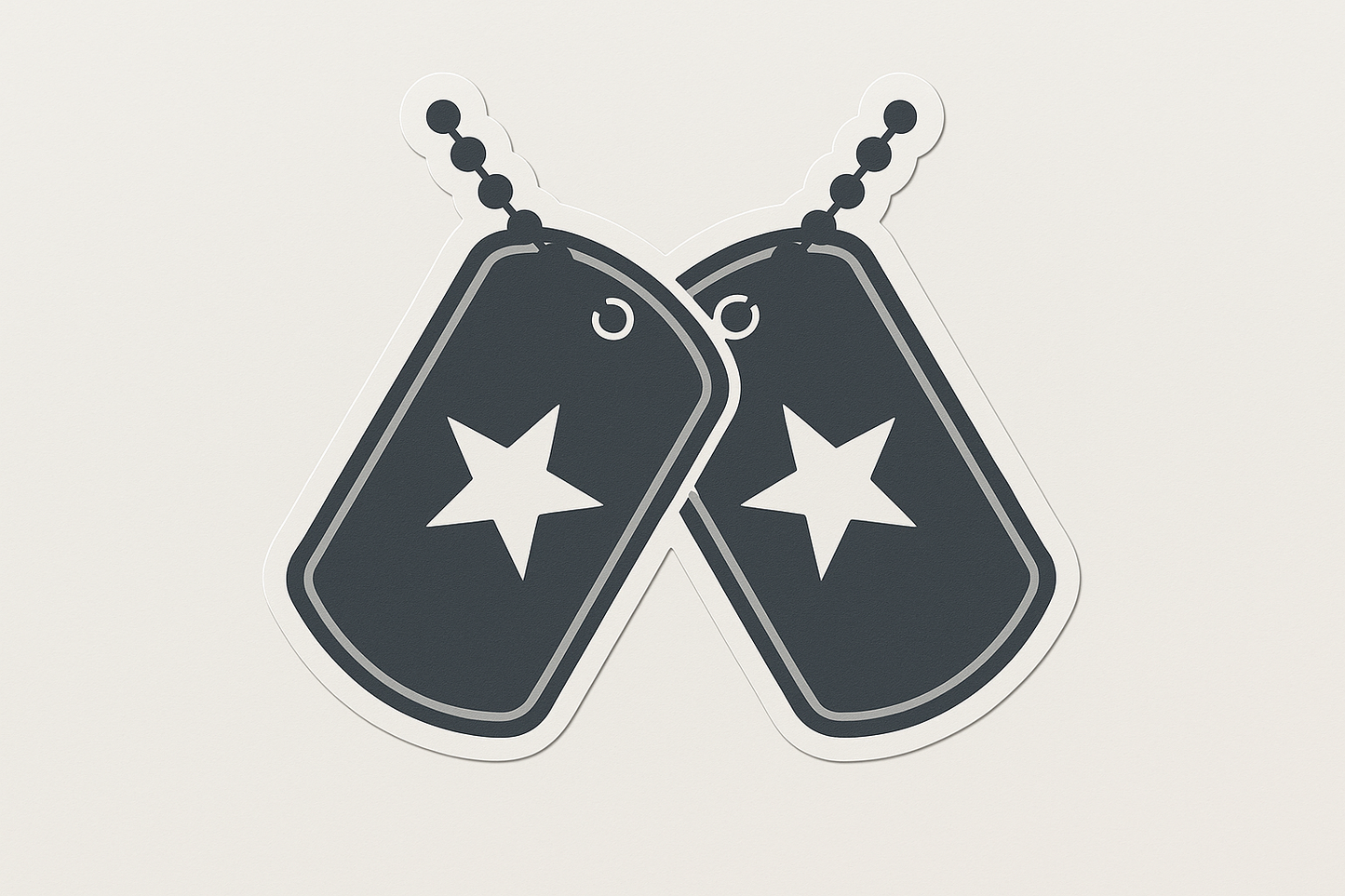 Dog Tags Star Sticker Decal Vinyl Laptop Car Window Bumper AUTO Water Bottle Helmets Waterproof US Military