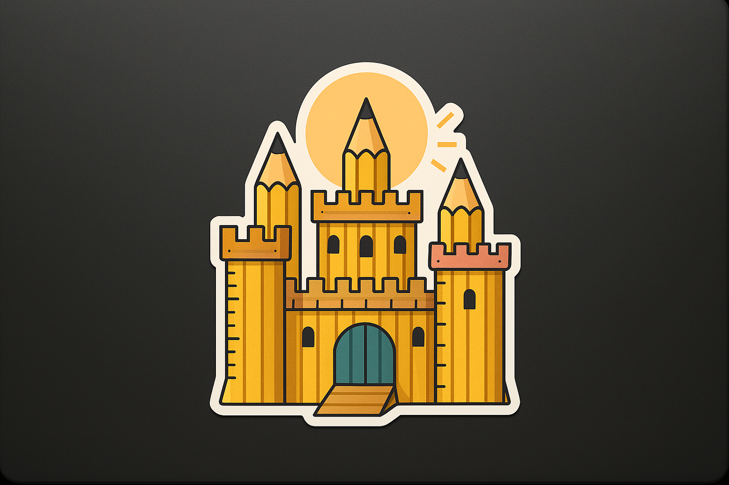 Pencils Rulers Castle Sticker Decal Vinyl Laptop Car Window Bumper AUTO Water Bottle Helmets Waterproof Creative Art