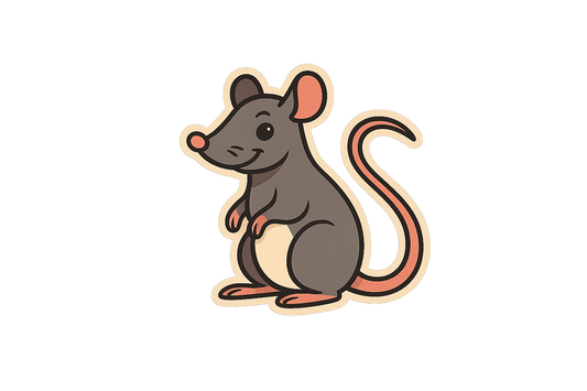Cartoon Rat Long Tail Sticker Decal Vinyl Laptop Car Window Bumper AUTO Water Bottle Helmets Waterproof