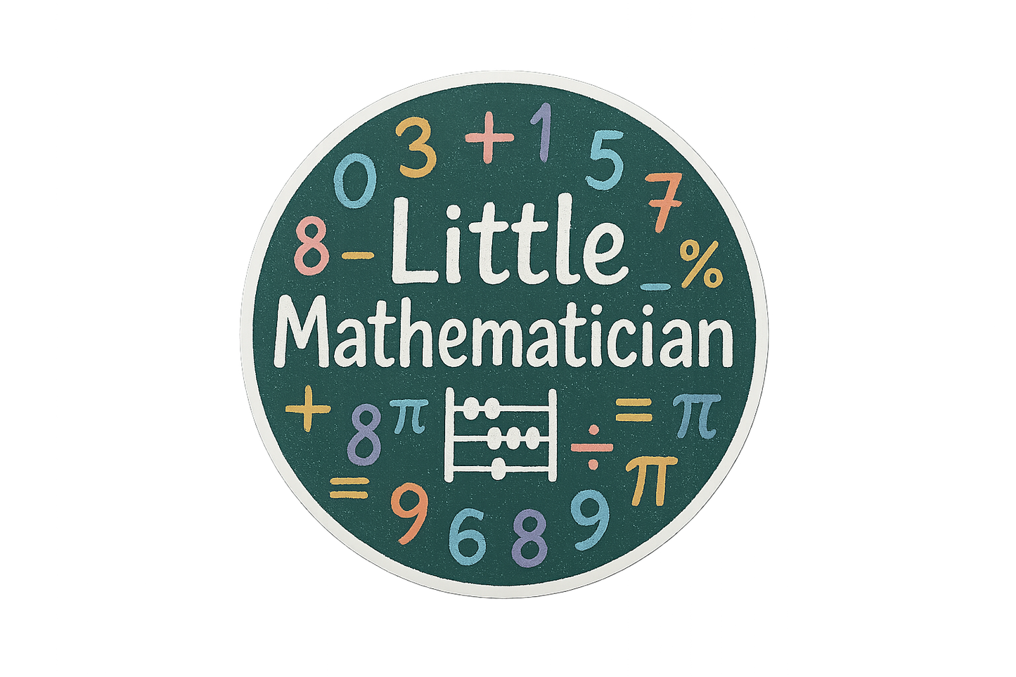 Little Mathematician Sticker Decal Vinyl Laptop Car Window Bumper AUTO Water Bottle Helmets Waterproof Educational Numbers Chalkboard