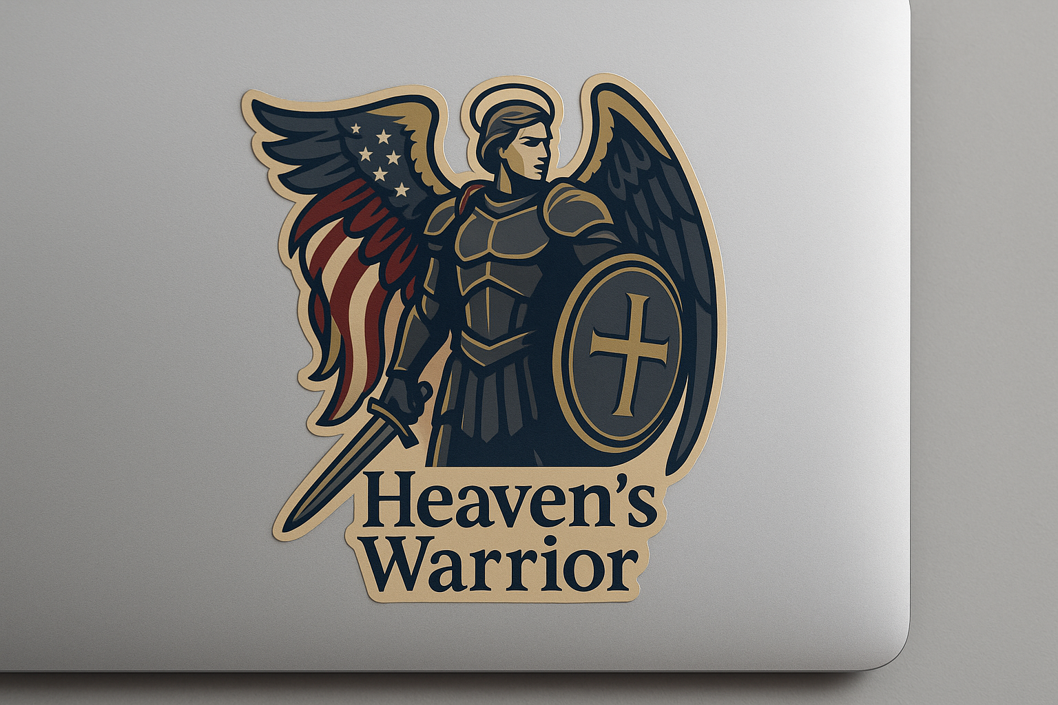 Archangel Michael Heaven's Warrior Sticker Decal Vinyl Laptop Car Window Bumper AUTO Water Bottle Helmets Waterproof USA