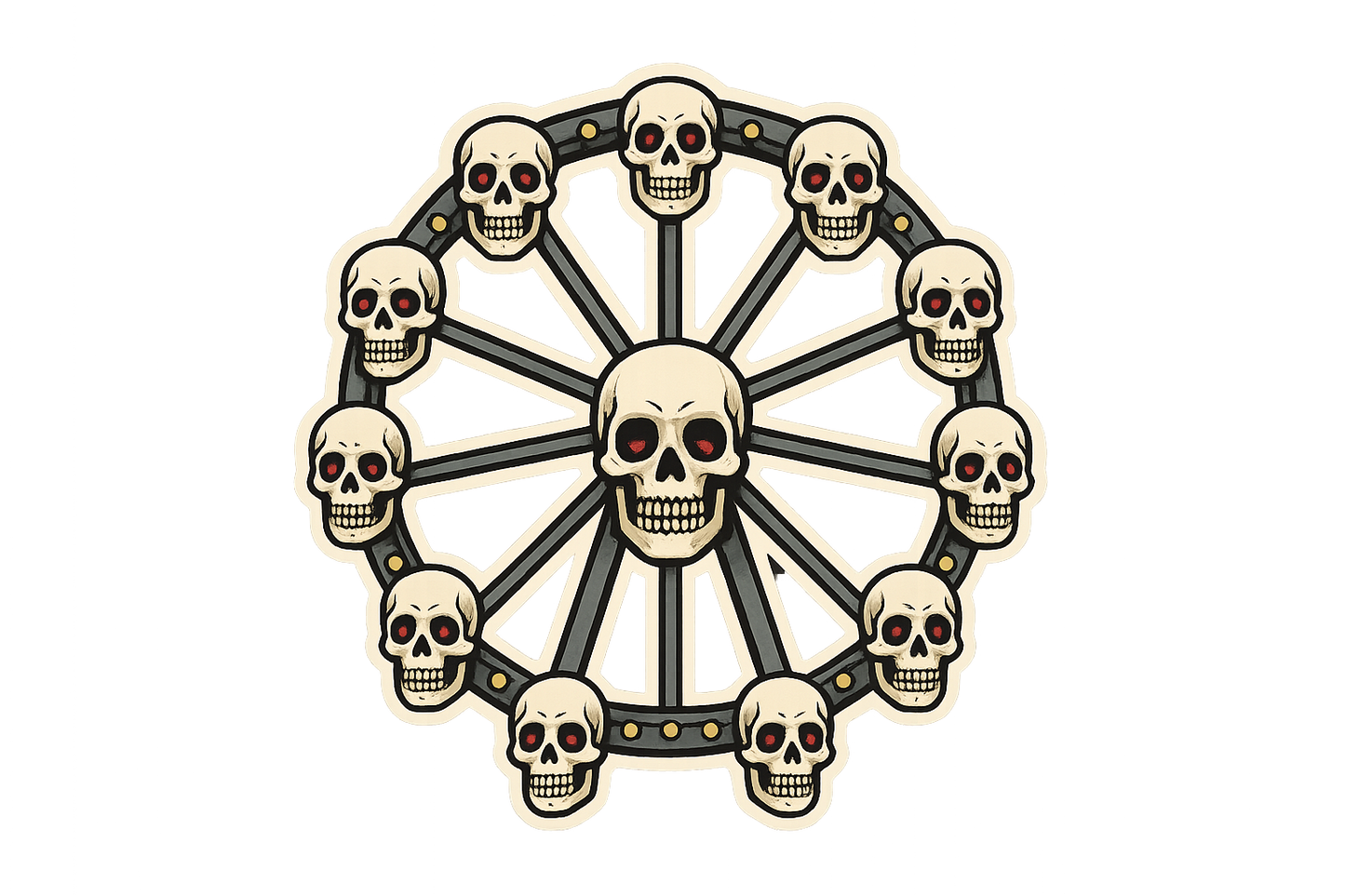 Creepy Carnival Ferris Wheel Sticker Decal Vinyl Laptop Car Window Bumper AUTO Water Bottle Helmets Waterproof