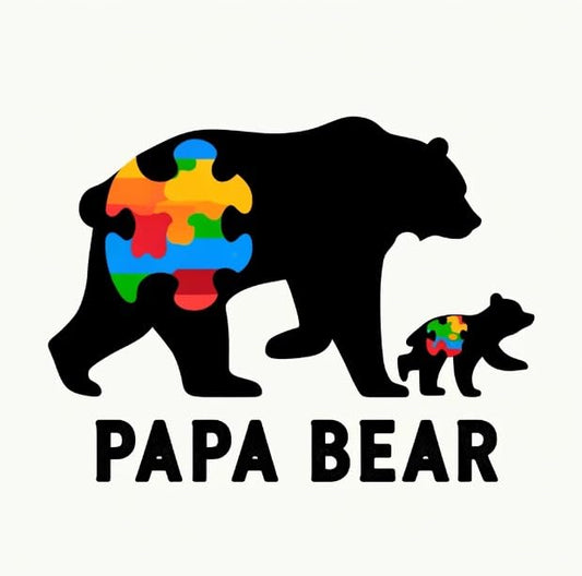 Vinyl sticker: Stride by Side Papa Bear & Cub Autism Awareness Sticker - Perfect for Vehicles and Personal Items (4)