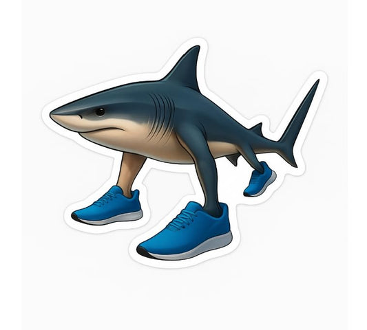 Vinyl sticker: Tralalero Tralala Shark Meme Sticker for Laptop Wall Car Window Bumper Truck Auto Water Bottle – Funny Hybrid Shark with Sneakers Waterproof Vinyl Decal 4 in