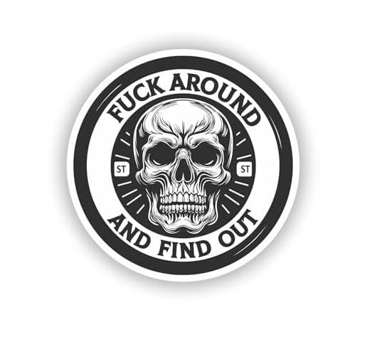 Vinyl sticker: Sticker Fk Around and Find Out Vinyl Decal Skull Waterproof Materials Car Window Sticker, Patriotic Truck Bumper Emblem, Auto Accents (12 inch)