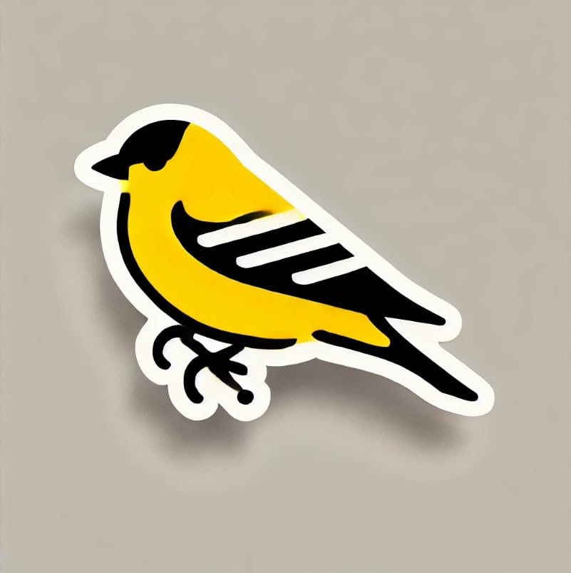 Vinyl sticker: Vintage American Goldfinch Floral Frame - Laptop, Wall, Car, Window, Bumper, Sticker, Decal, Truck, Waterproof, Auto, Water Bottle