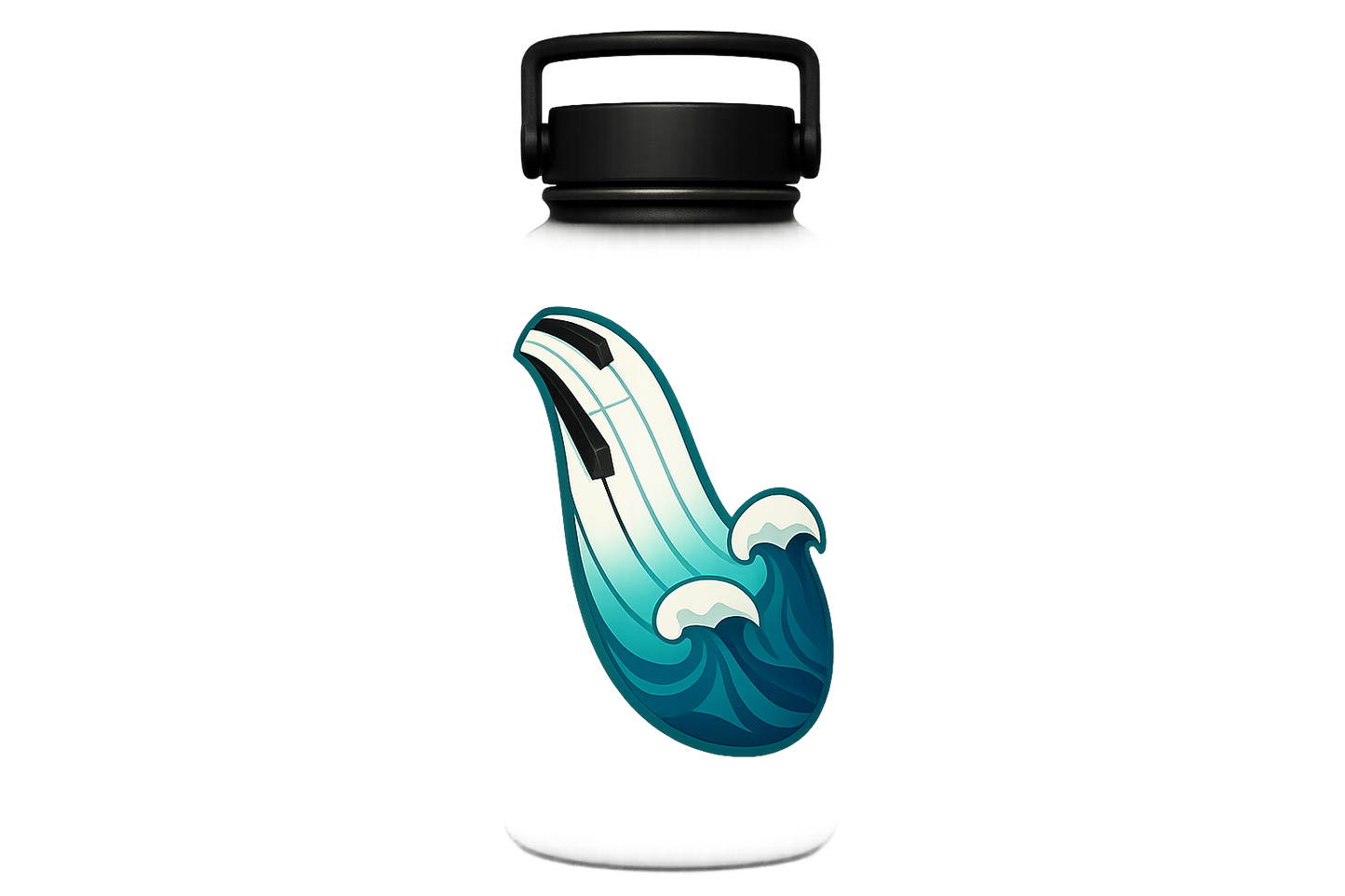 Piano Keys Ocean Waves Sticker Decal Vinyl Laptop Car Window Bumper AUTO Water Bottle Helmets Waterproof