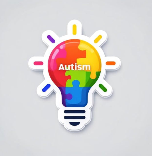 Vinyl sticker: Color Autism Awareness Light Bulb - Full-Spectrum Autism Awareness Light Bulb Decal - Vibrant Colors, Bold 'Autism' Text, Durable Sticker for Various Surfaces. (4)