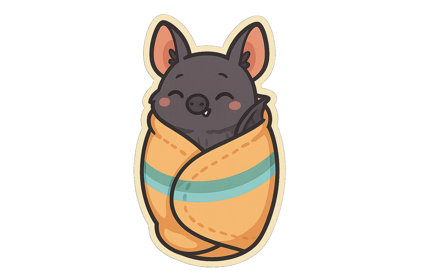 Cute Bat Burrito Sticker Decal Vinyl Laptop Car Window Bumper AUTO Water Bottle Helmets Waterproof