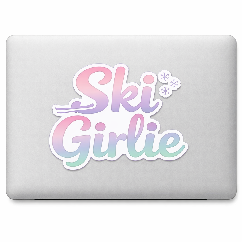 Ski Girlie Sticker Decal Vinyl Laptop Car Window Bumper AUTO Water Bottle Helmets Waterproof Winter Skiing