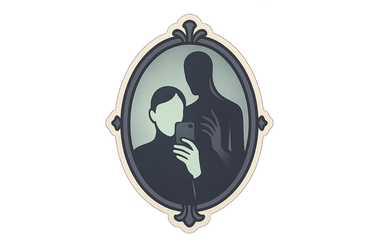 Shadow Figure Haunted Mirror Sticker Decal Vinyl Laptop Car Window Bumper AUTO Water Bottle Helmets Waterproof Paranormal Ghost