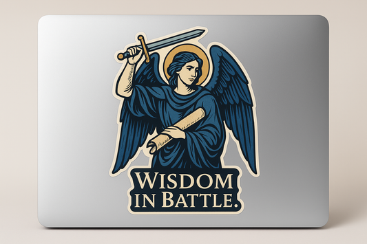 Archangel Gabriel Sticker Decal Vinyl Laptop Car Window Bumper AUTO Water Bottle Helmets Waterproof Sword Scroll