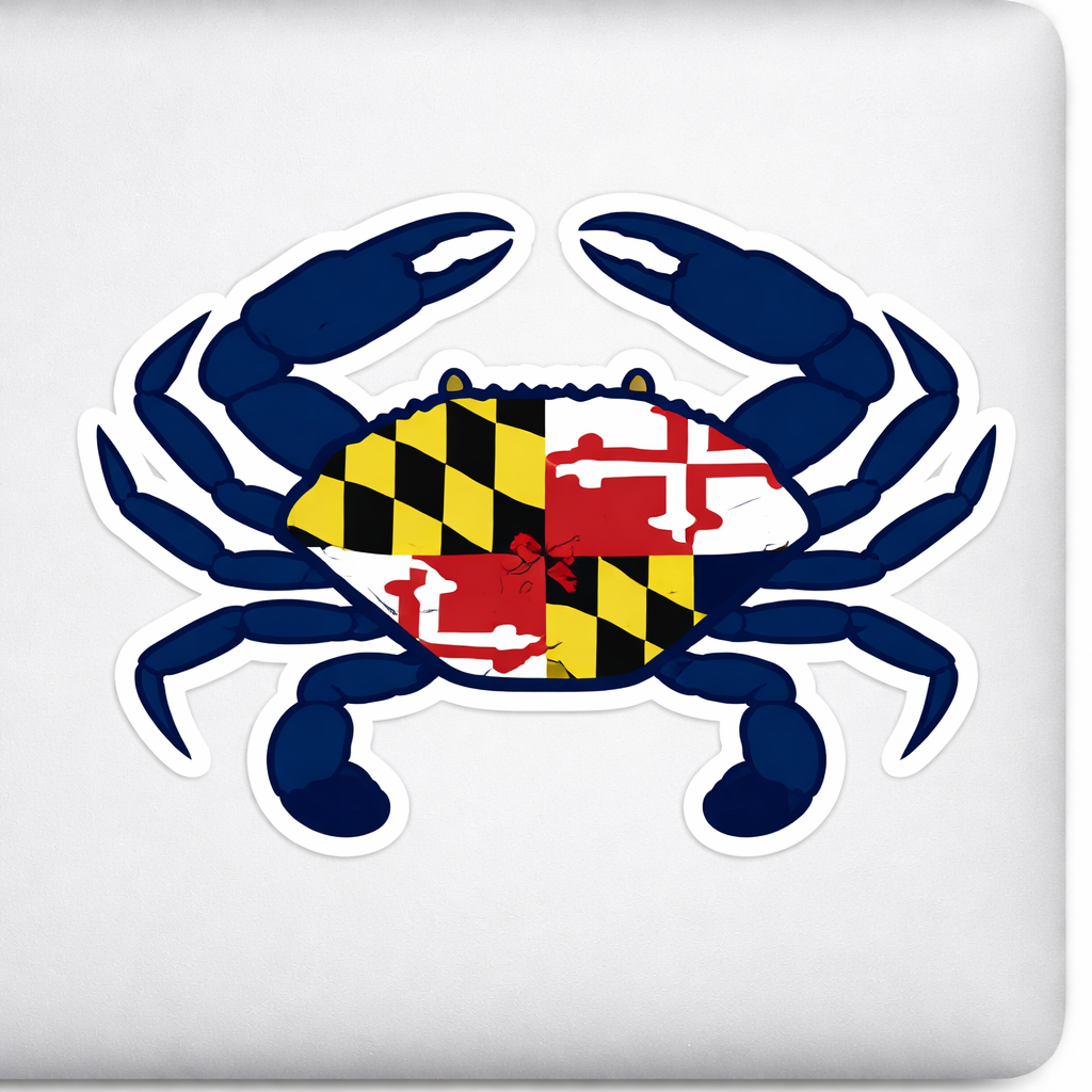 MD Maryland Blue Crab Sticker Decal Vinyl Laptop Car Window Bumper AUTO Water Bottle Helmets Waterproof