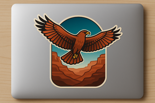 Sacred Hawk Canyon Sticker Decal Vinyl Laptop Car Window Bumper AUTO Water Bottle Helmets Waterproof Wildlife
