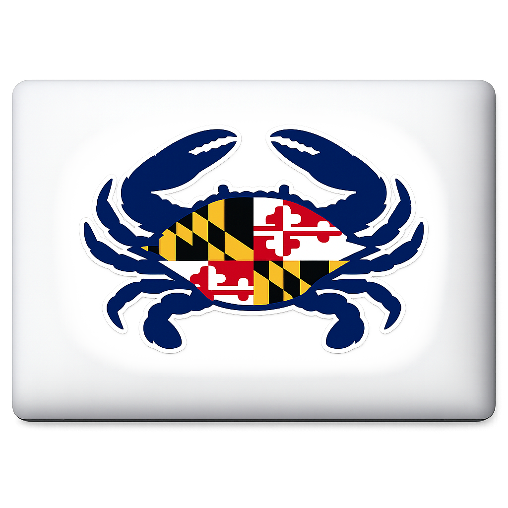 MD Maryland Blue Crab Sticker Decal Vinyl Laptop Car Window Bumper AUTO Water Bottle Helmets Waterproof