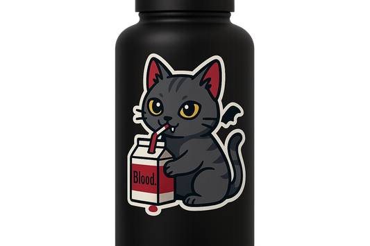 Vampire Cat Sticker Decal Vinyl Laptop Car Window Bumper AUTO Water Bottle Helmets Waterproof Cartoon