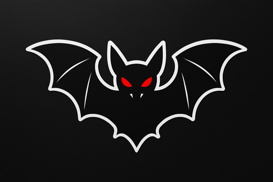 Single Large Bat Sticker Decal Vinyl Laptop Car Window Bumper AUTO Water Bottle Helmets Waterproof Red Eyes