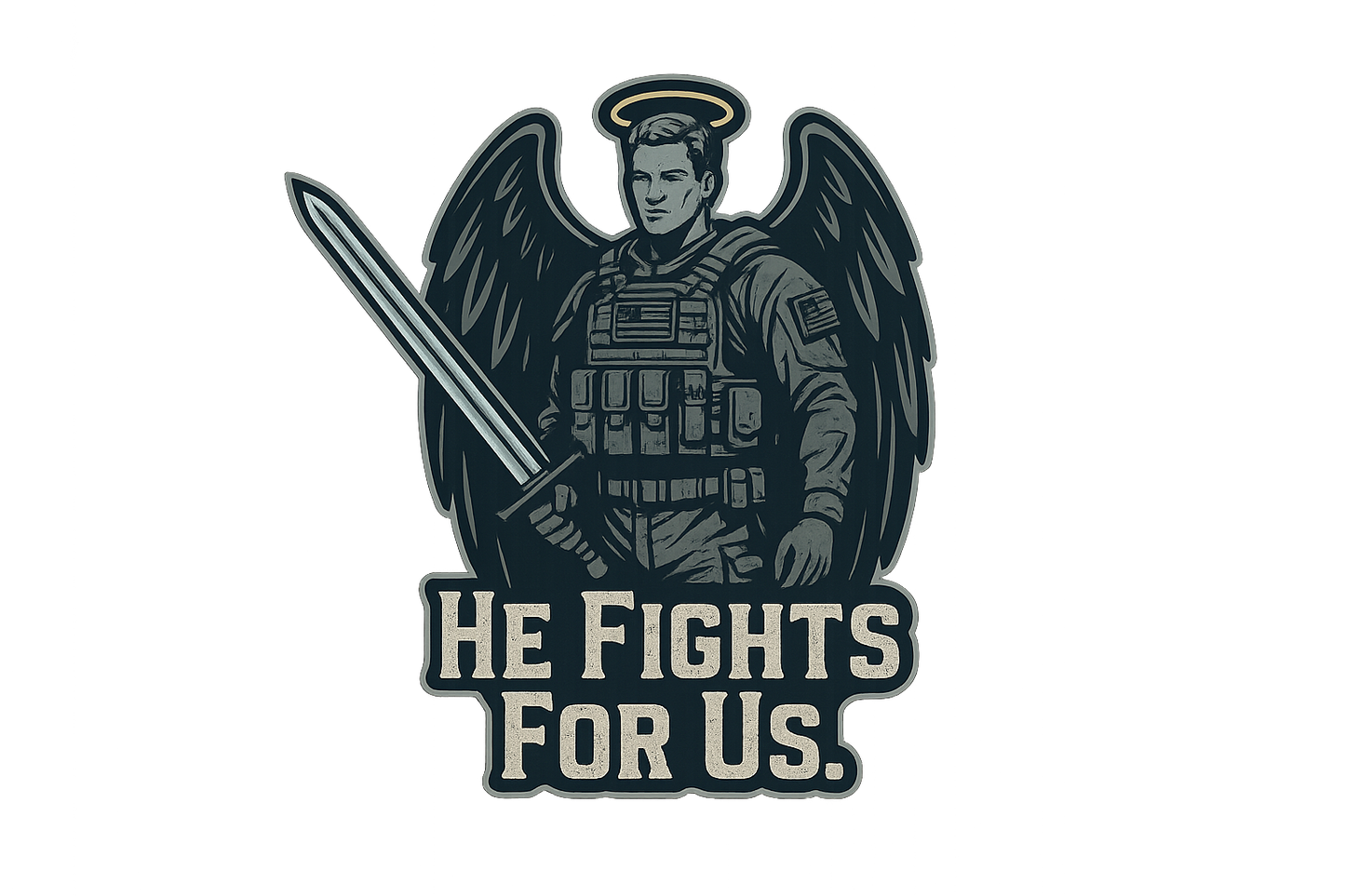 Archangel Michael Sticker Decal Vinyl Laptop Car Window Bumper AUTO Water Bottle Helmets Waterproof USA Flag