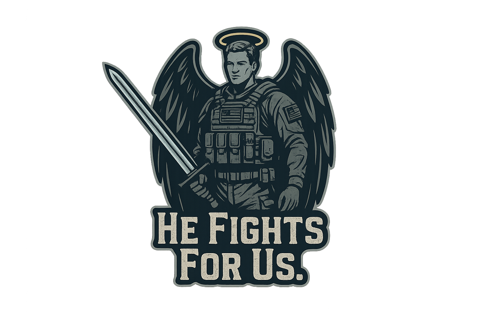 Archangel Michael Sticker Decal Vinyl Laptop Car Window Bumper AUTO Water Bottle Helmets Waterproof USA Flag