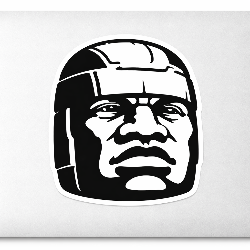 Olmec Colossal Head Sticker Decal Vinyl Laptop Car Window Bumper AUTO Water Bottle Helmets Waterproof Mexican
