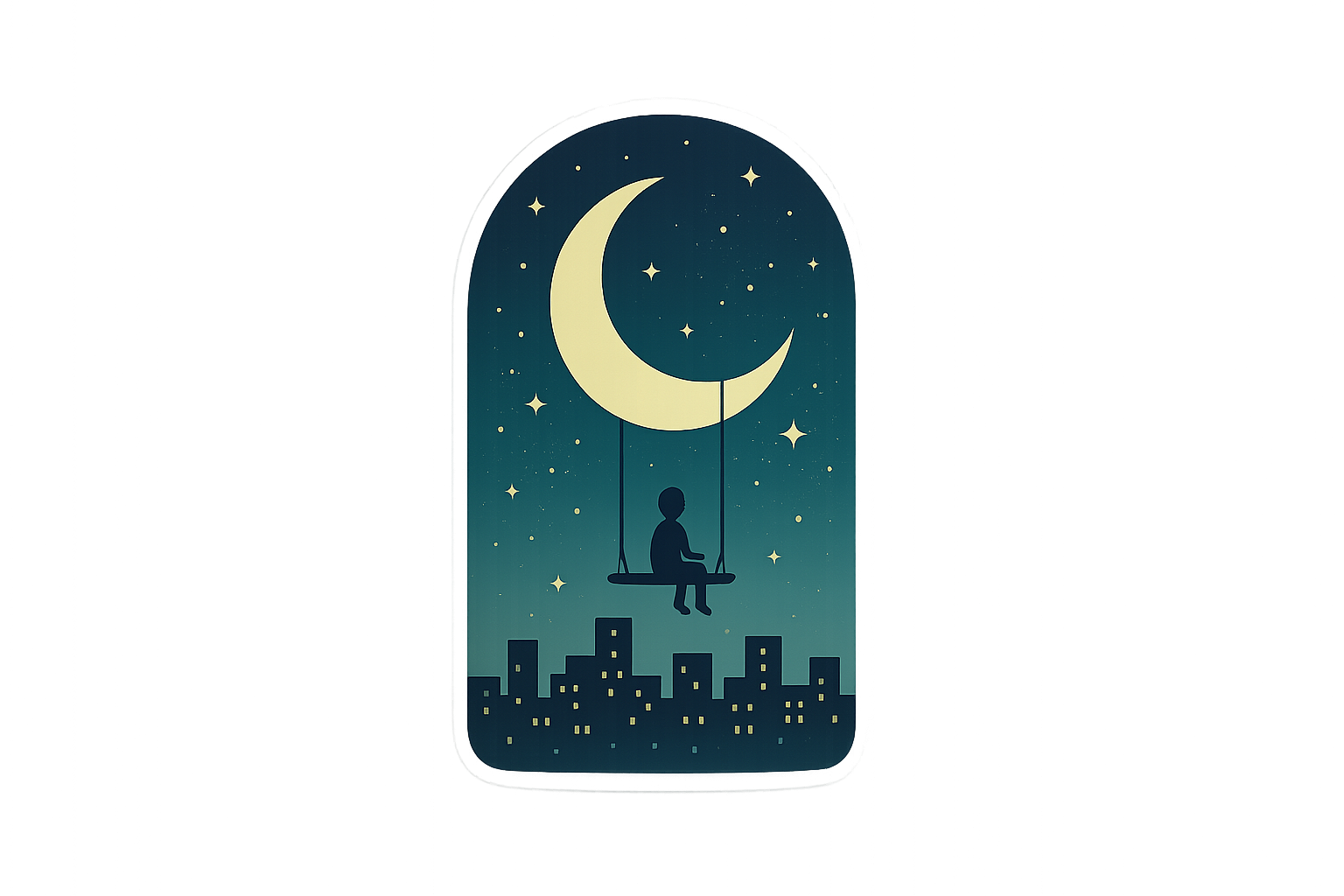 Starry Night Swing Sticker Decal Vinyl Laptop Car Window Bumper AUTO Water Bottle Helmets Waterproof