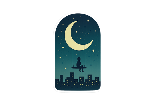 Starry Night Swing Sticker Decal Vinyl Laptop Car Window Bumper AUTO Water Bottle Helmets Waterproof