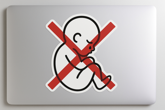 Black Baby Silhouette Sticker Decal Vinyl Laptop Car Window Bumper AUTO Water Bottle Helmets Waterproof Red Cross Overlay