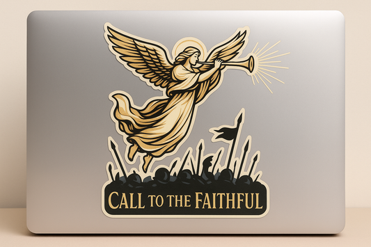 Archangel Gabriel Sticker Decal Vinyl Laptop Car Window Bumper AUTO Water Bottle Helmets Waterproof Religious Battle Trumpet