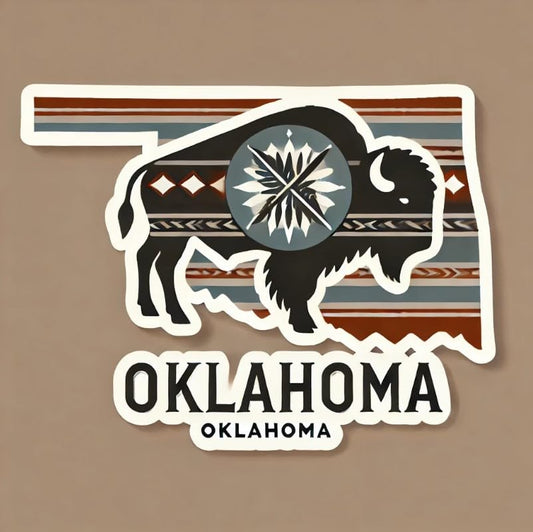Vinyl sticker: Buffalo Oklahoma Vinyl Sticker for Laptop, Wall, Car, Window, Bumper, Decal, Truck, Waterproof Auto, Water Bottle – Minimalist Western Silhouette Design (6)
