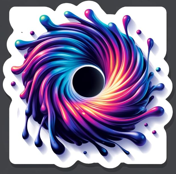 Vinyl sticker: Neon Black Hole Illusion Sticker – Vibrant Sci-Fi Decal for Laptops, Cars, and Windows (6)