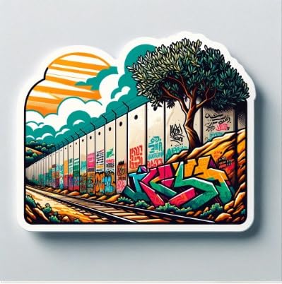 Vinyl sticker: Israel-Palestine Border Sticker for Laptop, Wall, Car, Window, Bumper, Truck, Waterproof, Auto, Water Bottle, and More. (6)