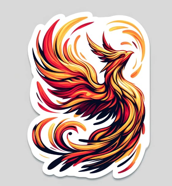 Vinyl sticker: Phoenix Rising Sticker - Vibrant Renewal Flame Decal for Cars, Windows, Laptops, and Water Bottles (4)