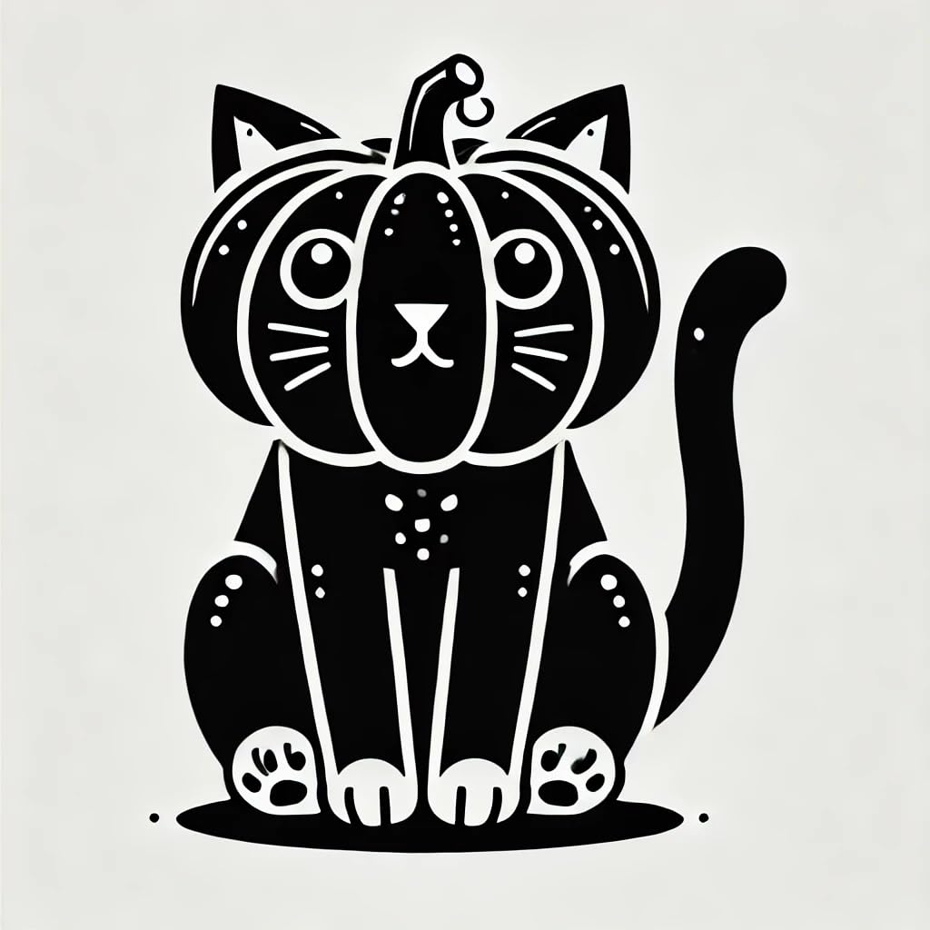 Vinyl sticker: Mystical Minimalist Black Cat Pumpkin Costume Sticker for Laptop, Wall, Car, Window, Bumper, and Water Bottle – Waterproof, Auto Decal for Truck and More (4)