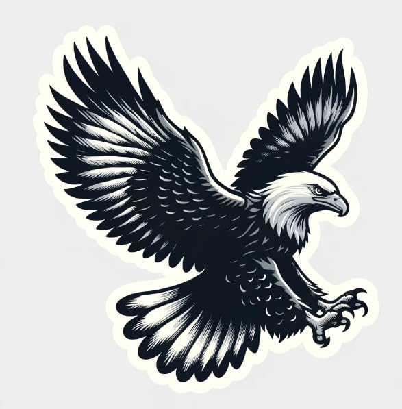 Vinyl sticker: Majestic Eagle in Flight Sticker - Detailed Feather Decal for Outdoor Gear, Laptops, Vehicles - Vinyl Sticker for Wildlife Enthusiasts (6)