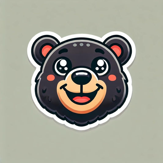 Vinyl sticker: Cartoon Louisiana Black Bear Vinyl Sticker – Fun & Adorable Decal for Car, Laptop, Window, Bumper, Truck, Water Bottle