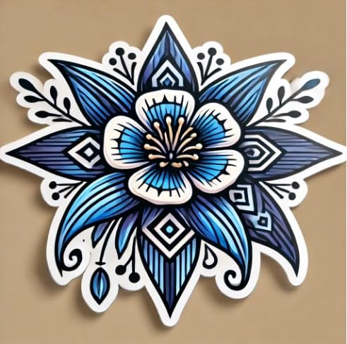 Vinyl sticker: Colorado Blue Columbine Tribal Laptop Wall Car Window Bumper Sticker Decal Truck Waterproof Auto Water Bottle. Variation 7 (4)