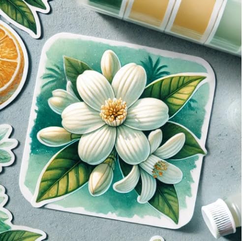 Vinyl sticker: Realistic Florida Orange Blossom Sticker - Waterproof Car, Laptop, Window, Bumper, Auto, Truck, Water Bottle, Wall, Decal (6)
