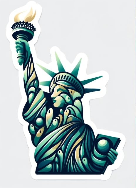 Vinyl sticker: Statue of Liberty Diversity Sticker - Modern Inclusivity Decal for Laptops, Cars, Water Bottles (6)
