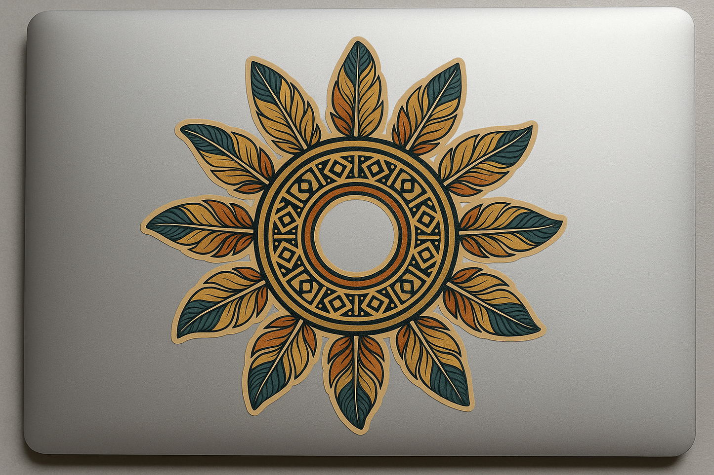 Tribal Sun Feather Rays Sticker Decal Vinyl Laptop Car Window Bumper AUTO Water Bottle Helmets Waterproof Symbolic Art