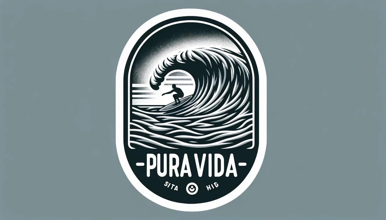 Vinyl sticker: Sticker Pura Vida Decal Embrace The Surf Sunset Wildlife Vibes for Car Truck Bumper Laptop Tumbler
