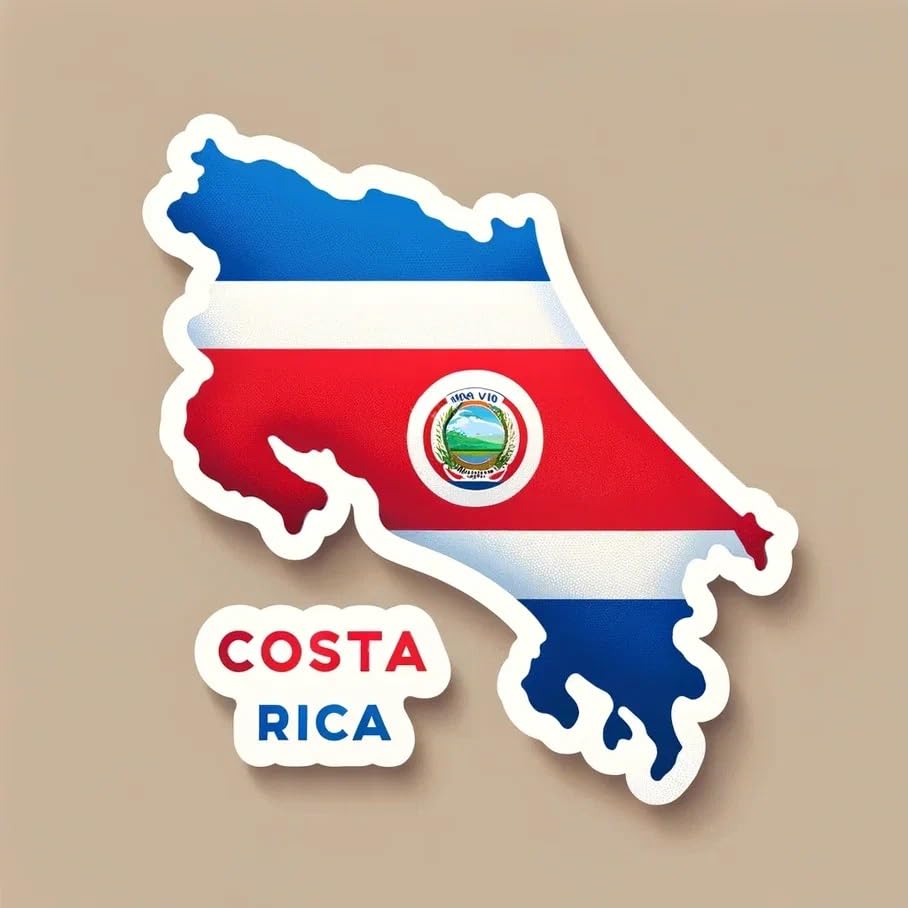 Vinyl sticker: Sticker Pura Vida Costa Rica Flag Decal Embrace The Surf Sunset Wildlife Vibes for Car Truck Bumper Laptop Tumbler (8")