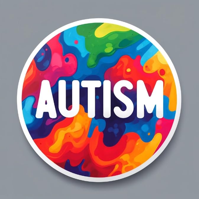 Vinyl sticker: Vibrant Spectrum Autism Decal - Colorful Autism Awareness Sticker for Laptops, Cars, Windows, and Bottles, 190 Characters