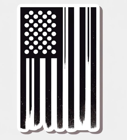 Vinyl sticker: Tattered Vertical USA Flag with Golf Ball Stars Silhouette Sticker - Rugged Black Design, Waterproof Decal for Golf Enthusiasts (4)