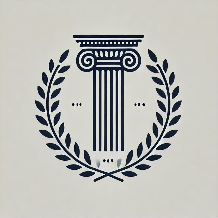 Vinyl sticker: Minimalist Doric Greek Column and Laurel Wreath